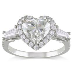 Miadora 14k White Gold 2 1/4ct TDW Certified Heart-cut Diamond Ring (I, VS2)