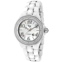 Lucien Piccard Women's 'Celano' White Ceramic Stainless Steel Watch