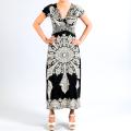 Meetu Magic Women's Black and White Maxi Dress