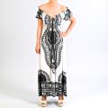 Meetu Magic Women's White Off-the-Shoulder Maxi Dress