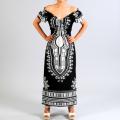 Meetu Magic Women's Black Off-the-Shoulder Maxi Dress
