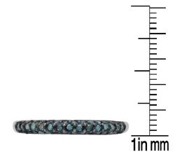 Sterling Silver 1/4ct TDW Blue Diamond Stackable Ring