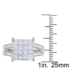 14k White Gold 1ct TDW Princess-cut Diamond Ring (G-H, I1-I2)