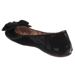 Riverberry Women's 'Nicki' Bow-detail Black Patent Ballet Flat