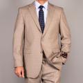 Giorgio Fiorelli Men's Taupe Plaid Two-Button Single-breasted Suit