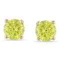 Miadora 14k Yellow Gold 1/2ct TDW Yellow Diamond Solitaire Earrings