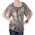 Journee Collection Women's Contemporary Plus Short-sleeve Chiffon Top