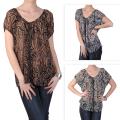 Journee Collection Women's Contemporary Plus Zipper Front Chiffon Top