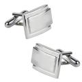 Polished Silver Rectangle Cufflinks Version Two (Set of Two)