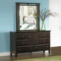 Ikle Rich Espresso Transitional 6-drawer Storage Dresser and Mirror