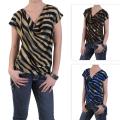 Journee Collection Women's Plus Size Striped Short-sleeve Flowing Top