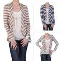 Journee Collection Women's Long-sleeve Open Front Striped Cardigan