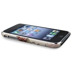 Embroidered White/ Pink Flower Leather Case for Apple iPhone 3G/ 3GS