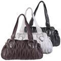 Journee Collection Women's Faux Leather Double Handle Ruched Satchel