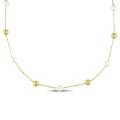 Miadora 14k Yellow Gold White FW Pearl and Gold Bead 17-inch Necklace