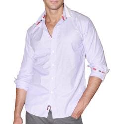 191 Unlimited Men's Purple Micro Stripe Woven Shirt
