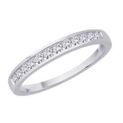  10k White Gold 1/4ct TDW Diamond Eternity Wedding Band (J-K, I2-I3)