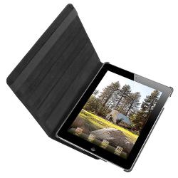 BasAcc Black 360-degree Swivel Leather Case for Apple iPad 2