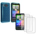 Blue Circle TPU Skin Case/ LCD Protector for HTC Inspire 4G/ Desire HD
