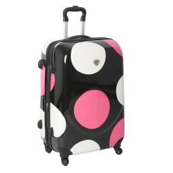 International Traveller Pink Shiny Large Dots 28-inch Hardside Spinner Upright