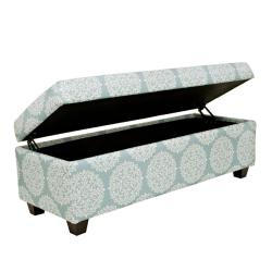angelo:HOME Kent Filigree Sky Blue Wall Hugger Trunk Storage Ottoman