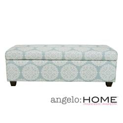 angelo:HOME Kent Filigree Sky Blue Wall Hugger Trunk Storage Ottoman