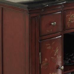 Hand-painted Distressed Burnt Red Accent Chest