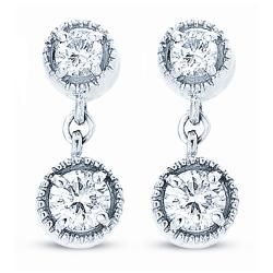14k White Gold 3/4ct TDW Diamond Dangle Earrings (H-I, I1-I2)