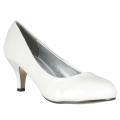 Riverberry Women's White Patent Mid-Heel Pumps