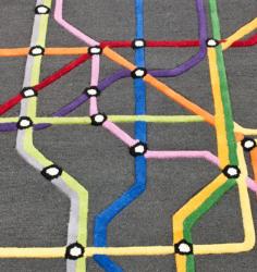 Handmade Luna Kids' Subway Map Wool Rug (5' x 7')