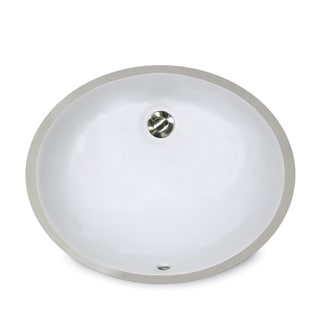 14 x 11-inch White Undermount Ceramic Oval Bathroom Sink