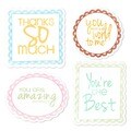 Sizzix Framelits Dies 9/Pkg With Clear Stamps-Word Labels