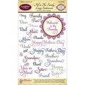 JustRite Stampers 4"X6" Clear Stamp Set-All In The Family Large Sentiments 23pc