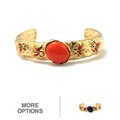 De Buman 14k Goldplated Gemstone Cuff Bracelet
