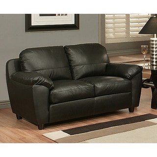 Abbyson Living Sedona Top Grain Black Leather Loveseat