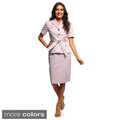 Sharagano Suits Women's Stretch Cotton Skirt Suit