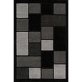 Miracle Sliding Blocks Black/ Grey Area Rug (7'10 x 9'10)