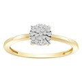 10k Two-tone Gold Diamond Accent Round Cluster Ring