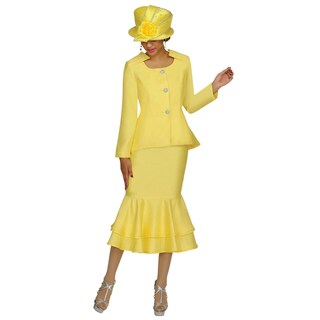Divine Rhinetsone 2-piece Pin Tuck Shoulder Suit