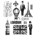 Tim Holtz Large Cling Rubber Stamp Set-Paris To London