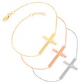 Fremada 14k Gold Sideways Cross Adjustable Bracelet