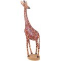 Hand-Carved Wooden Giraffe Statue (Kenya)