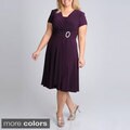 R & M Richards Women's Plus Rhinestone Applique Evening Dress