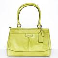Coach 'Park' Chartreuse Leather Carryall Bag