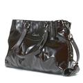 Coach 'Ashley' Mahogany Patent Leather Carryall Bag