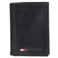 Tommy Hilfiger Men's Black Leather Tri-fold Wallet