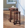 Medium Cherry Burl Inlay Nesting Tables (Set of 2)