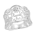 Sterling Silver Gorgeous Floral Filigree Vines Ring (Thailand)
