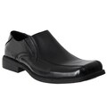 Steve Madden Men's 'Exyte' Black Leather Square-toe Loafers