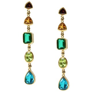 Michael Valitutti Gold over Silver Multi-gemstone Earrings